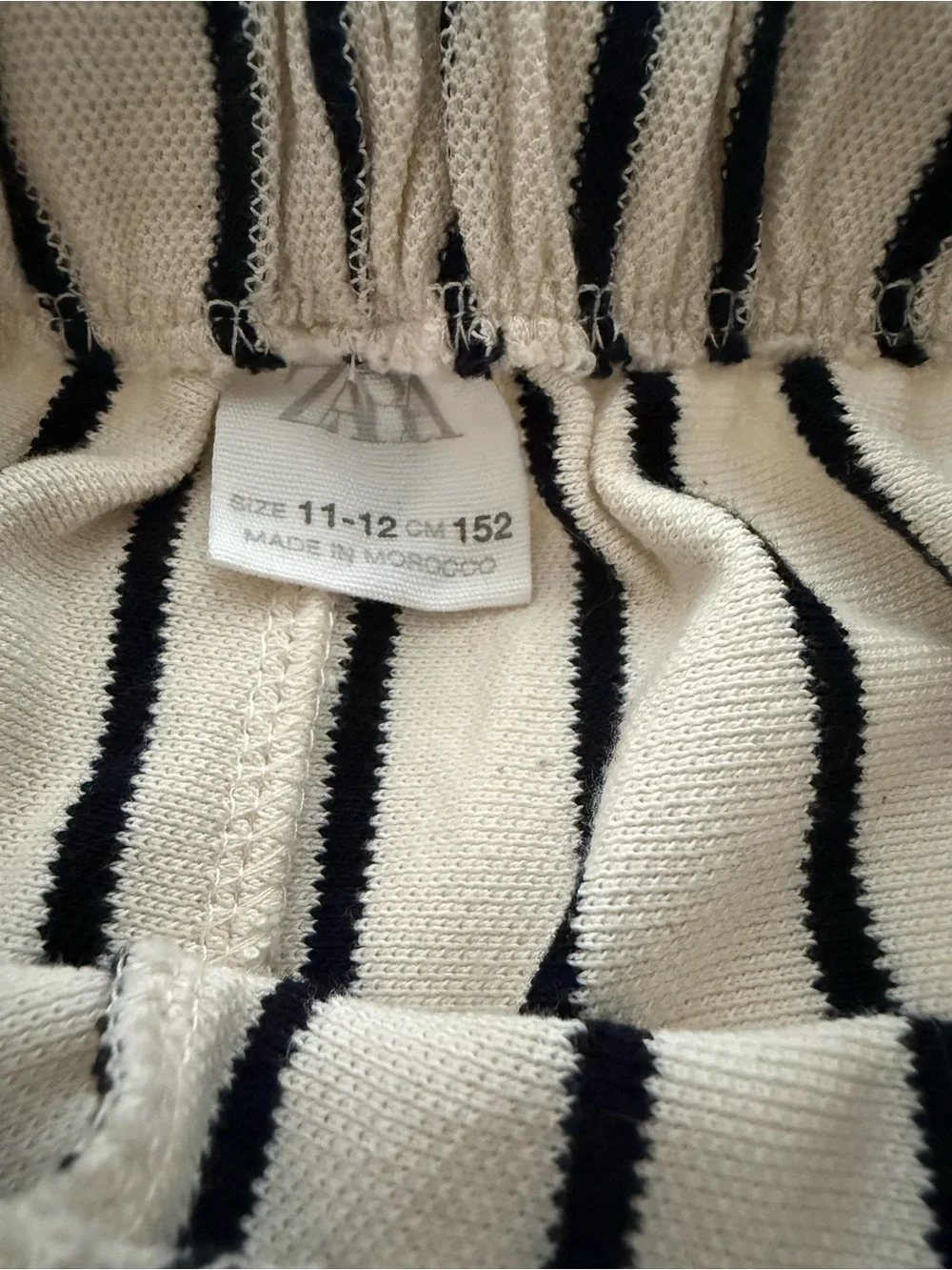 Zara Cream and Black Striped Cropped Knit Tank